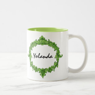 Bridesmaid Ornate Vintage Custom Name 12 Two-Tone Coffee Mug