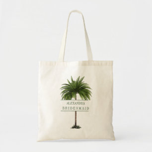 Bridesmaid Palm Tree Elegant Modern Chic Tote Bag