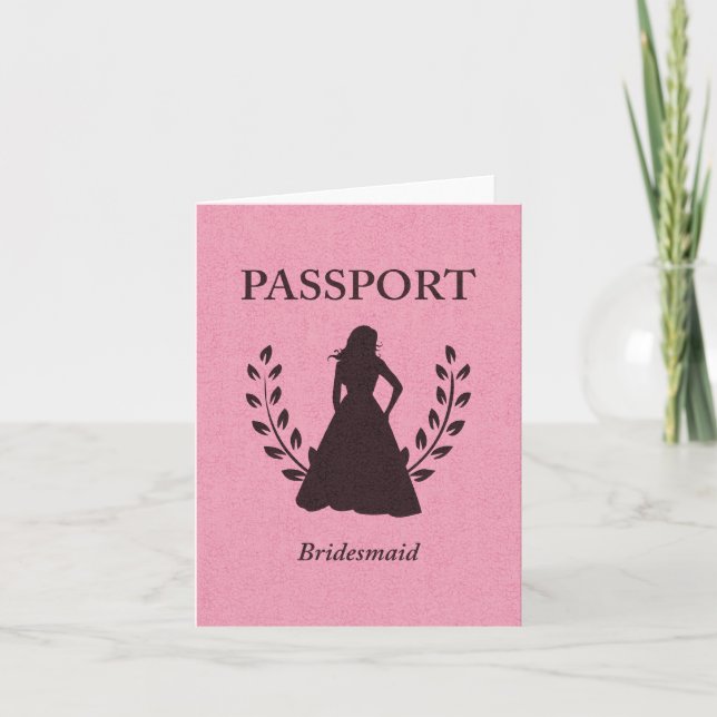 Bridesmaid Passport Card (Front)