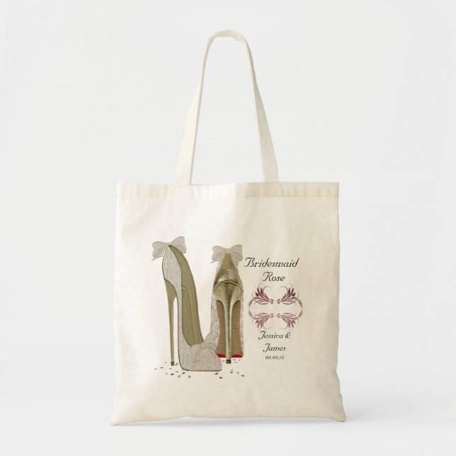 Bridesmaid Personalise Wedding Tote Gift Bag (Front)