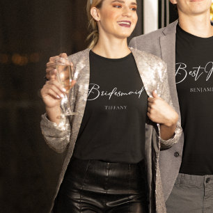 Bridesmaid Personalised Chic Bachelorette Party T-Shirt
