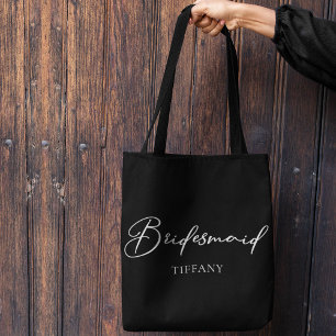 Bridesmaid Personalised Chic Minimalist Wedding Tote Bag