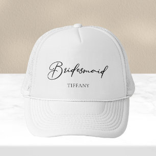 Bridesmaid Personalised Chic Minimalist Wedding Trucker Hat