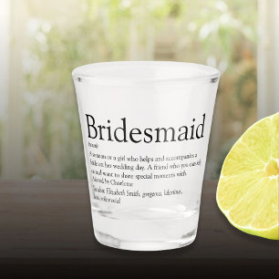 Bridesmaid Personalised Definition Favour Shot Glass