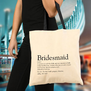 Bridesmaid Personalised Definition Favour Tote Bag