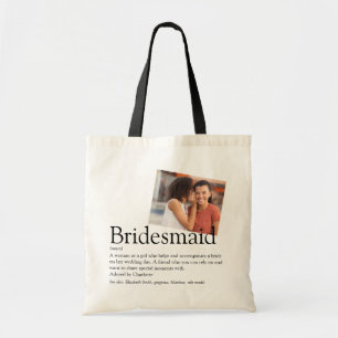 Bridesmaid Personalised Definition Photo Favour Tote Bag