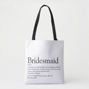 Bridesmaid Personalised Definition Wedding Favour Tote Bag