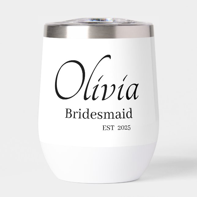 Bridesmaid personalised drinkware (Front)