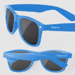 Bridesmaid Personalised Modern Script Name Sunglasses<br><div class="desc">Add the name of the Bridesmaid to customise in a modern script typography font. Other side says Bridesmaid but can be changed to suit your occasion.</div>