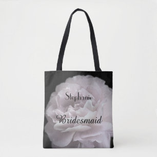 Bridesmaid Personalised Pale Pink Rose Tote Bag