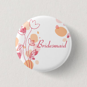 Bridesmaid petals wedding pin / button