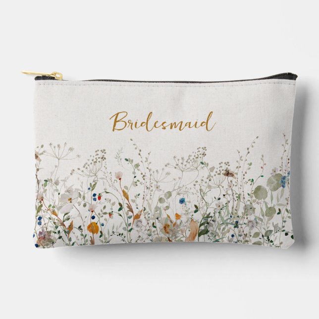 Bridesmaid Petite Wildflower Accessory Pouch (Front)