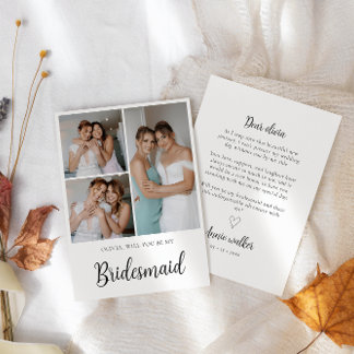 Bridesmaid Photo Strip 3 Pictures Proposal Card