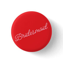 Bridesmaid Pin Badge Gift Red Pink Bridal Party 