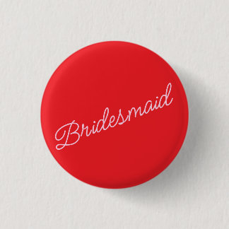 Bridesmaid Pin Badge Gift Red Pink Bridal Party