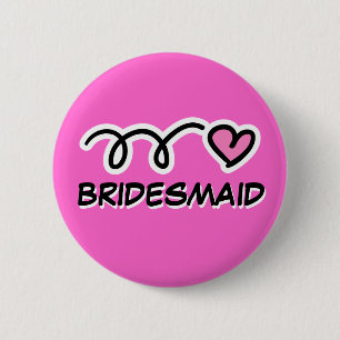 Bridesmaid pinback buttons