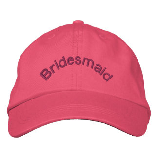 Bridesmaid Pink Embroidered Hat