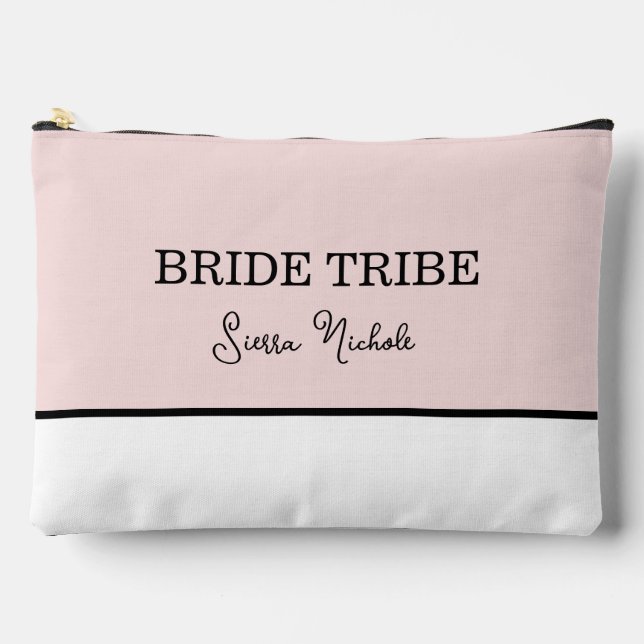 Bridesmaid Pink Modern Minimal  Accessory Pouch (Front)