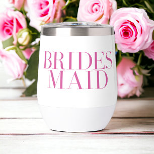 Bridesmaid Pink Modern Personalised