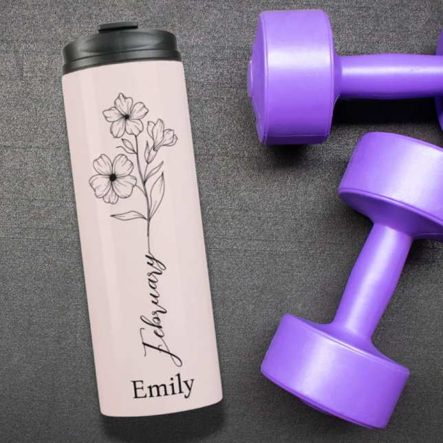 Bridesmaid Primrose Birth Month Flower February  Thermal Tumbler (Bridesmaid Primrose Birth Month Flower February Thermal Tumbler)