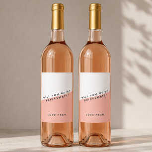 Bridesmaid Proposal Bottle Labels   DIY Wine Gift