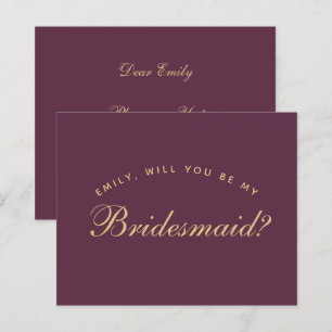Bridesmaid Proposal Budget Wine Colour Simple