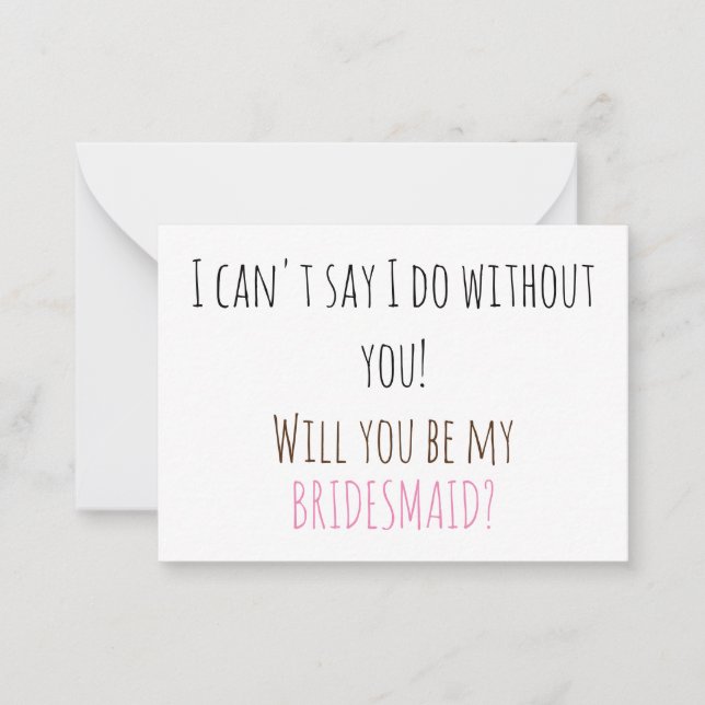 Bridesmaid proposal card (Front)