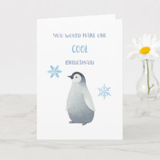 Bridesmaid Proposal Card Penguin