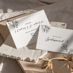 Bridesmaid Proposal Delicate Flowers Elegant Invitation