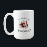 Bridesmaid Proposal Floral Heartfelt Note Coffee Mug<br><div class="desc">Surprise your best friends with a heartfelt and elegant bridesmaid proposal using this charming floral coffee mug! Adorned with delicate vintage flowers and graceful script calligraphy, this mug is the perfect way to ask, **"Will You Be My Bridesmaid?"** in a meaningful and timeless style. Designed with a romantic, vintage-inspired aesthetic,...</div>