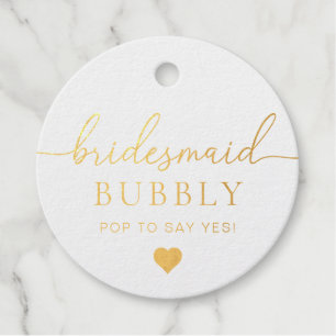 Bridesmaid Proposal Foil Favour Tag