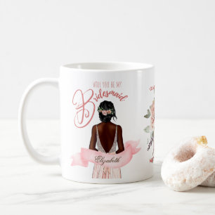 BRIDESMAID PROPOSAL GIFT African American Custom Coffee Mug