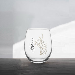 Bridesmaid Proposal Gift: Personalised Stemless Wine Glass