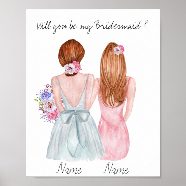 Bridesmaid Proposal Gift Will you be my Bridesmaid Poster (Front)