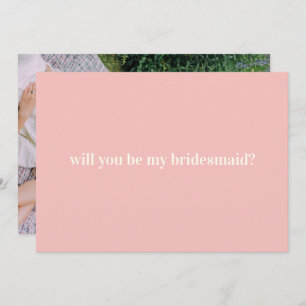 Bridesmaid Proposal in Blush with Photo on Back Card