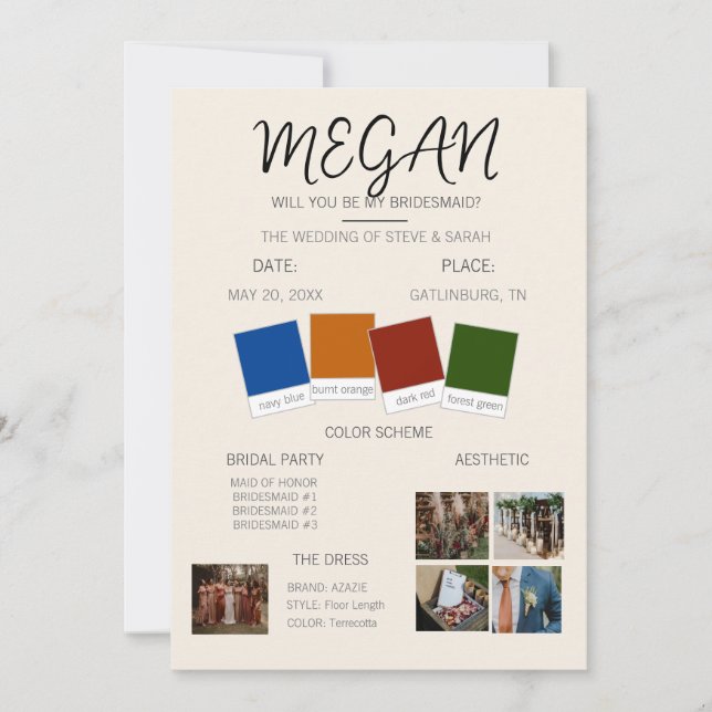 Bridesmaid Proposal Invitation (Front)