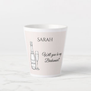 Bridesmaid Proposal Latte Mug   Champagne