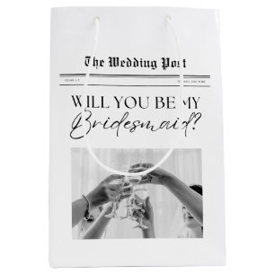 Bridesmaid Proposal Newspaper  Medium Gift Bag