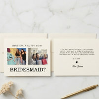 Bridesmaid Proposal Photo  Card