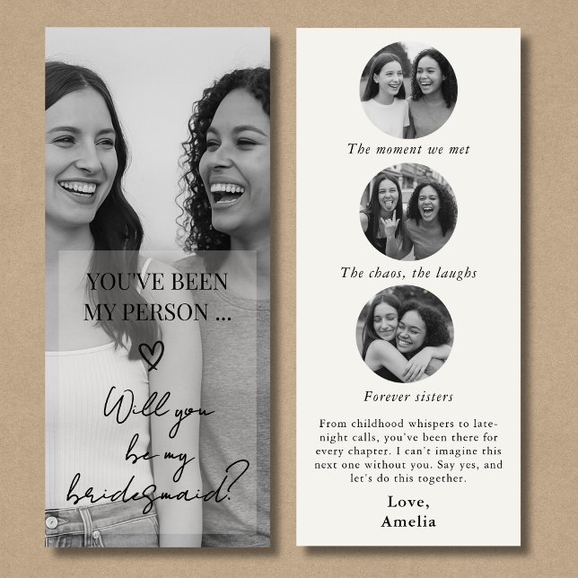 Bridesmaid Proposal Photo Card with Memory Collage (Creator Uploaded)
