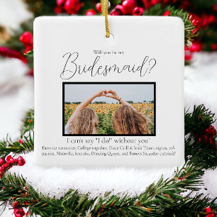 Bridesmaid Proposal Photo Favourite Memories Ceramic Ornament