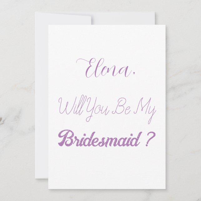 Bridesmaid Proposal Purple Lilac Lavender Wedding Invitation (Front)