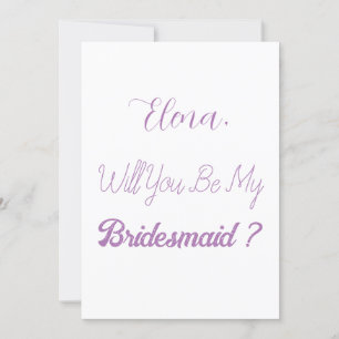 Bridesmaid Proposal Purple Lilac Lavender Wedding Invitation