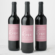 Bridesmaid Proposal Rose' Wine Label