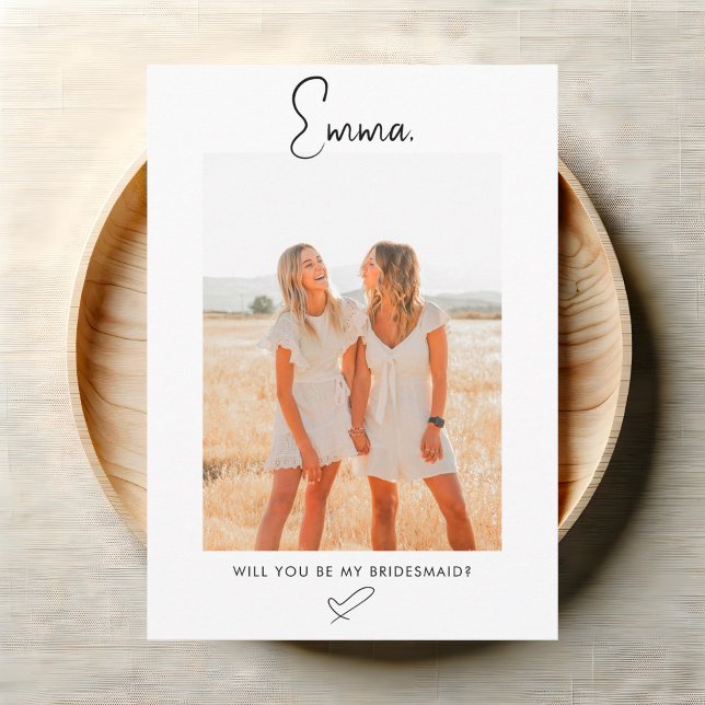 Bridesmaid Proposal Script Signature Photo Invitation (Creator Uploaded)