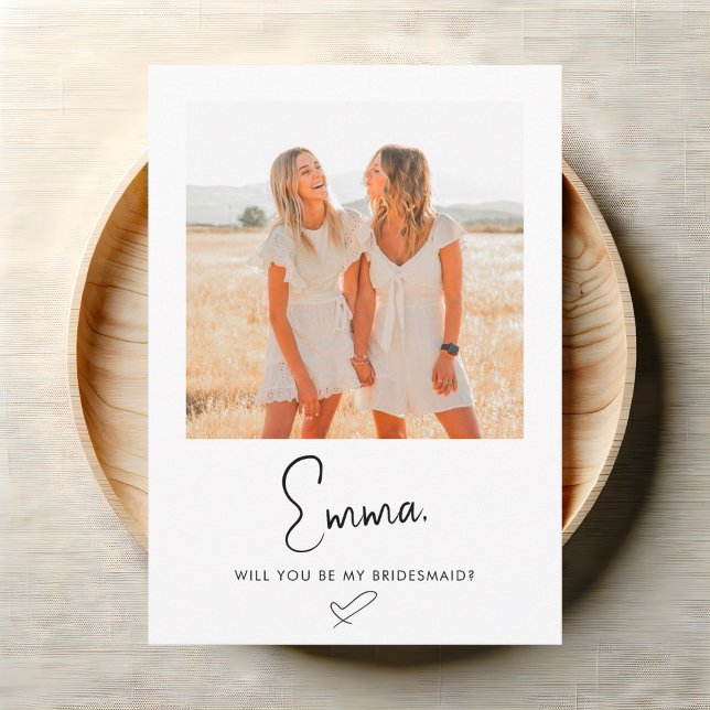 Bridesmaid Proposal Script Signature Photo Invitation (Creator Uploaded)