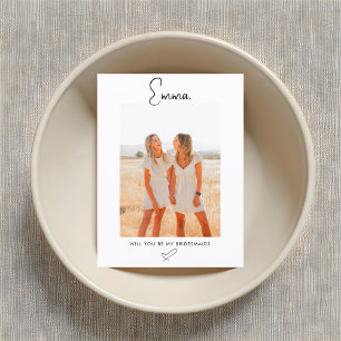 Bridesmaid Proposal Script Signature Photo Postcard
