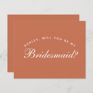 Bridesmaid Proposal Terracotta Budget Simple Brown