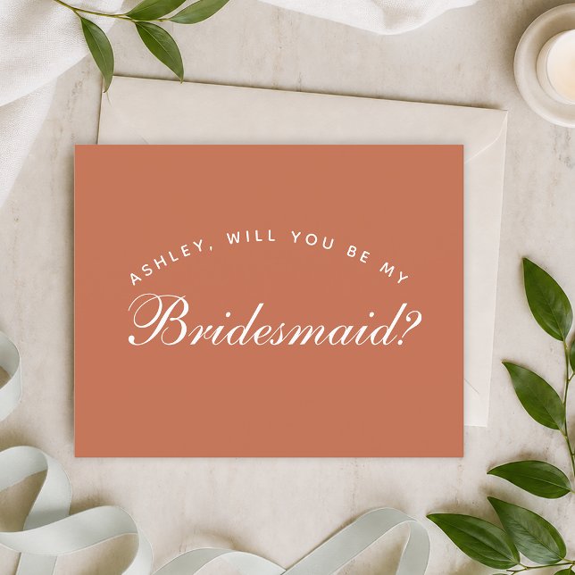 Bridesmaid Proposal Terracotta Budget Simple Brown (Creator Uploaded)