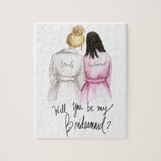 Bridesmaid? Puzzle Bl Bun Bride Long Black Bm (Vertical)